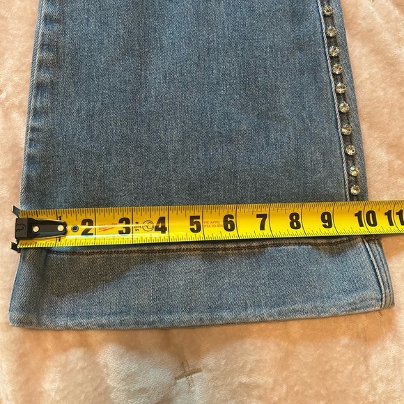 NWOT FETICHE SUANCES Jeans Diamond CZ Studded High Waist Stretch Women’s M Bling - Picture 14 of 14